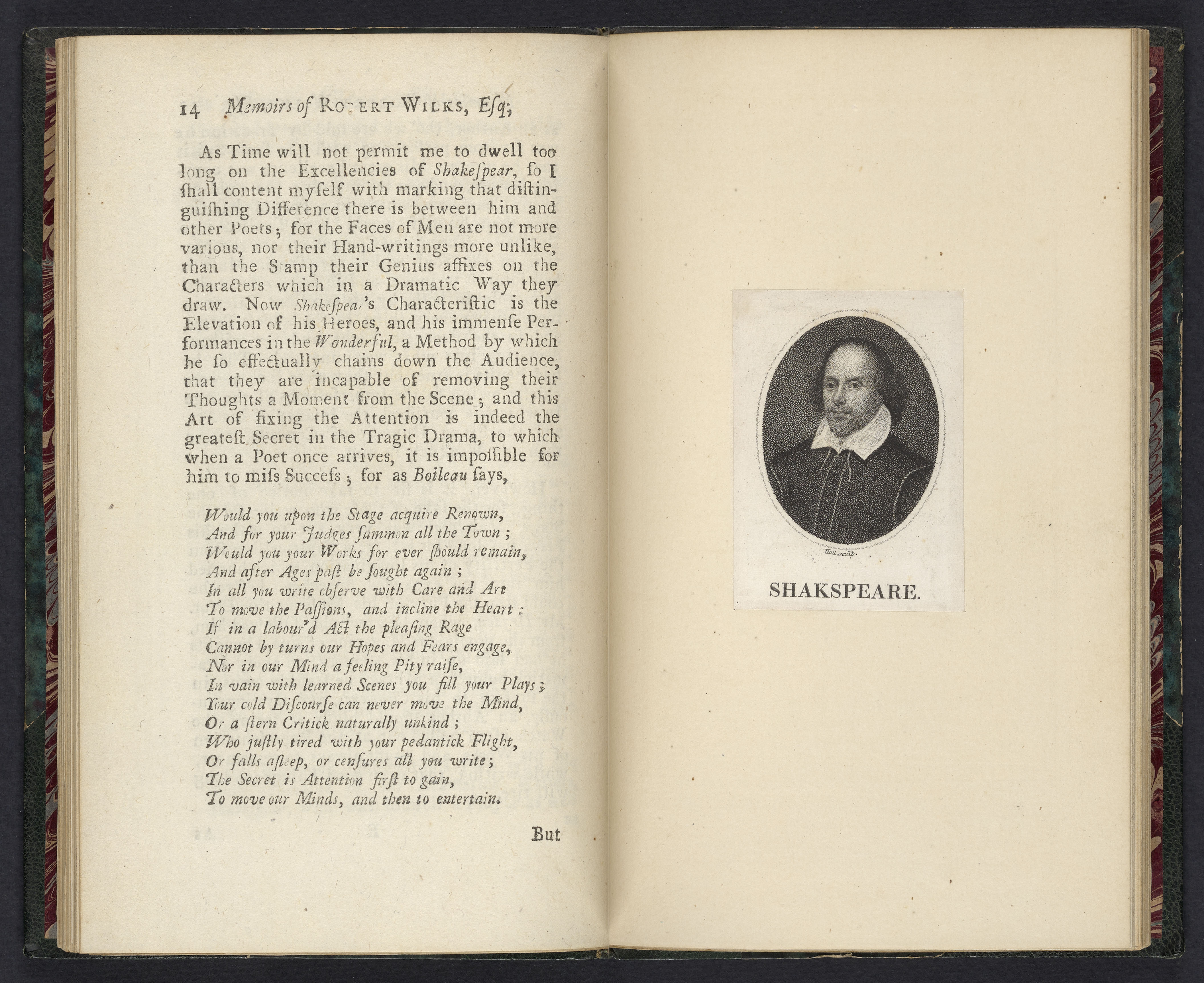 Memoirs of the life of Robert Wilks, esq.: containing an account of his transactions before his coming to England, the rise of his reputation on the British stage, his adventures among the ladies, particularly his amours with Mrs. Rogers, Mrs. B-, an exact view of the principal parts he performed both in tragedy and comedy, the remarkable friendship between him and Mr. Farquhar, and other memorable circumstances of his life