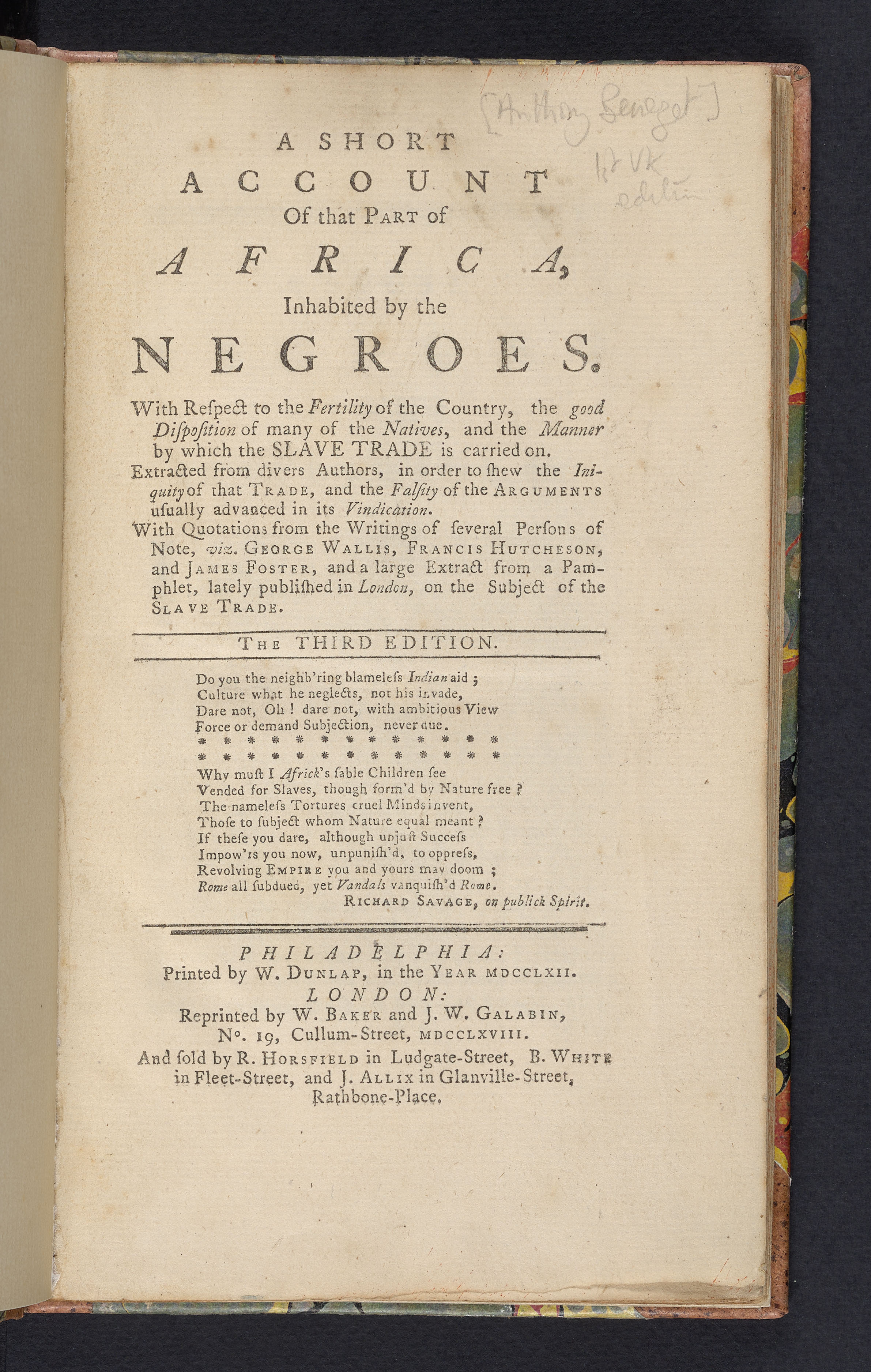 A Short Account of that Part of Africa, inhabited by the negroes